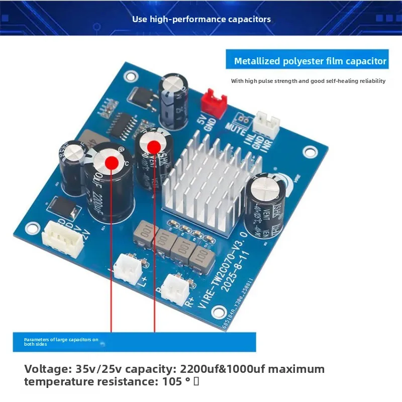 SOTAMIA TPA3116 Pure Digital Audio Power Amplifier Board 70W*2 Stereo Class D Power Amplifier Motherboard Amplifier Sound Box