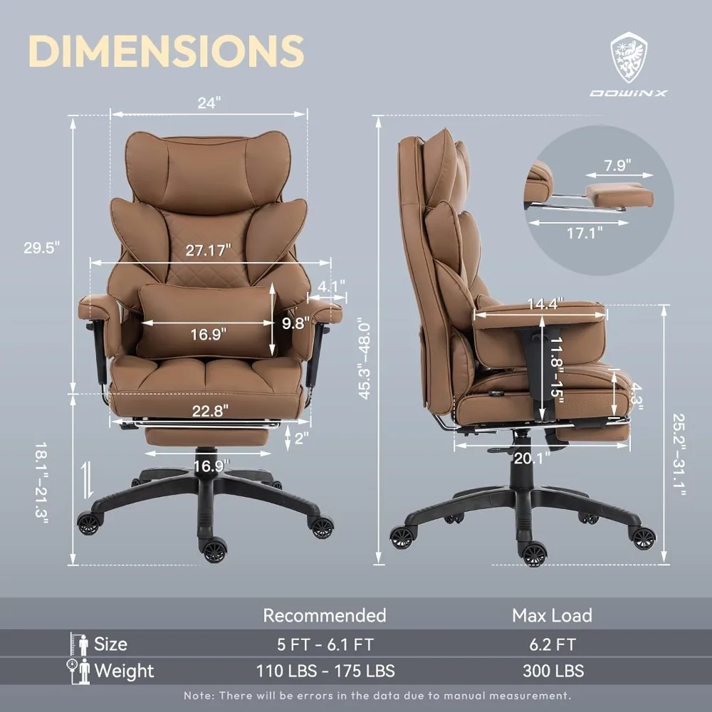 

Big and Tall Office Chair with Pocket Spring Cushion,High Back Computer Gaming Chairs with Adjustable Armrests,