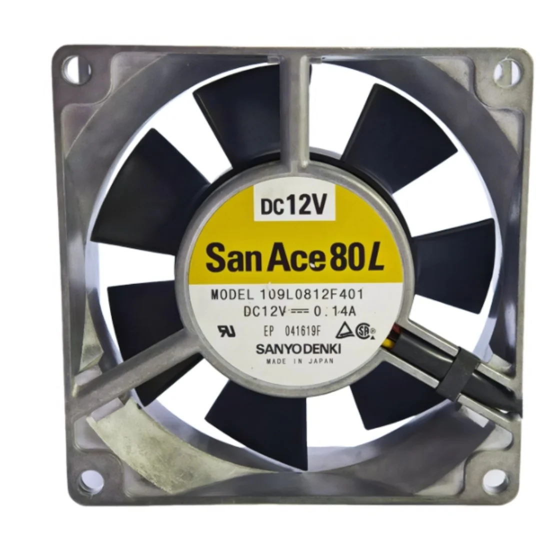 

SANYO DENKI 109L0812F401 DC 12V 0.14A 80x80x25mm 3-Wire Server Cooling Fan