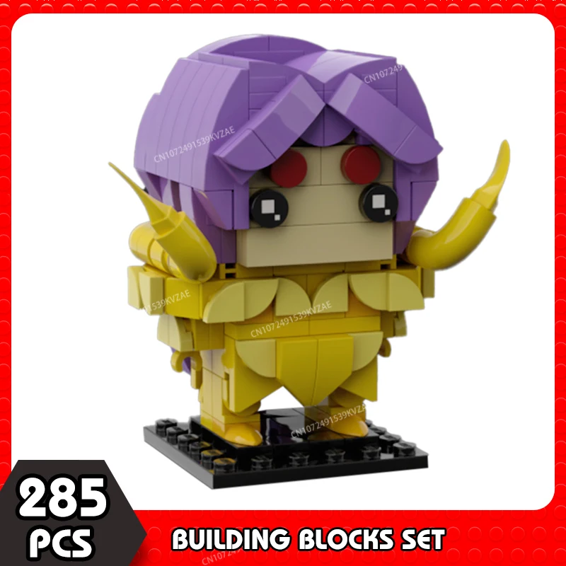 Moc Saint Seiyaed Golden Twelve Constellation Brickheadz Building Blocks Japanese Anime Action Figures Warrior Bricks Toys