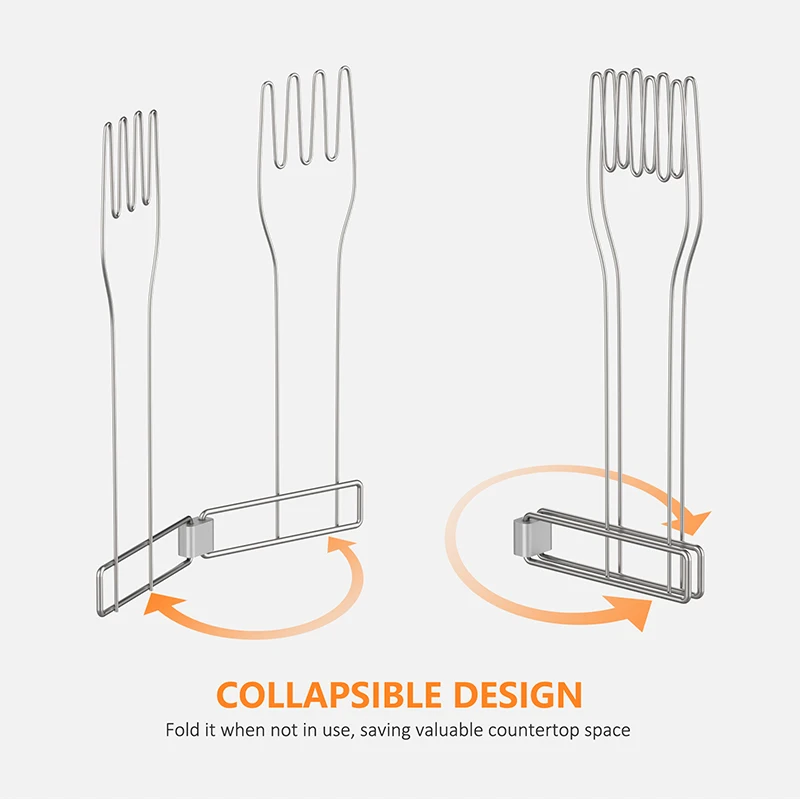 Collapsible Stainless Steel Glove Drying Rack, Vertical Multi‑Purpose Drain Holder for Kitchen Oven Motorcycle Rubber Gloves
