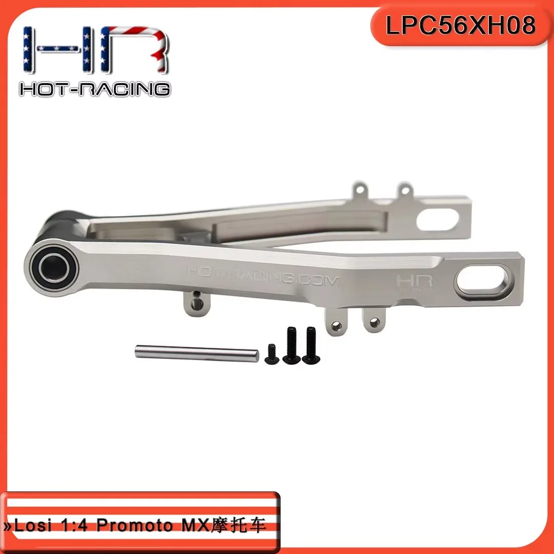 Brazo oscilante de aluminio mecanizado Hot Racing para motocicleta Losi Promoto-MX de escala 1/4