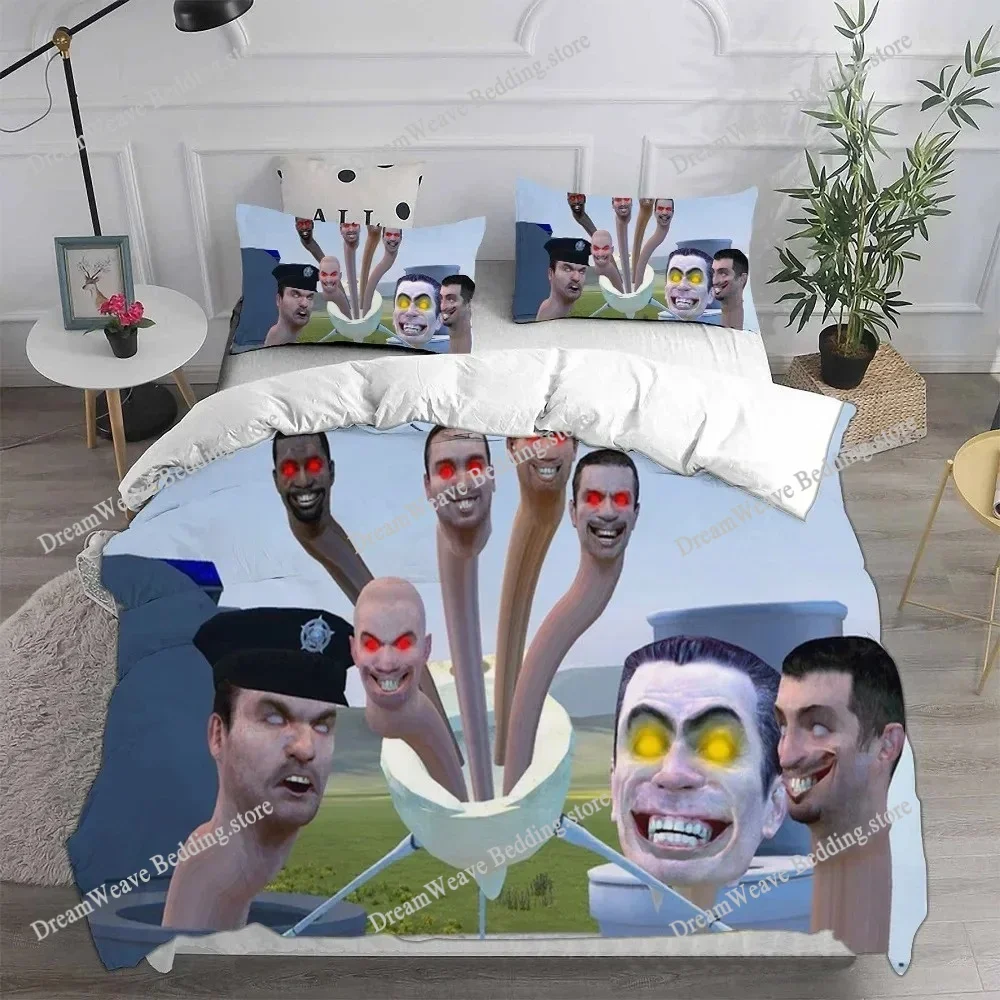 Exquisite Game Skibidi Toilet Arale Bedding Set Duvet Cover Comforter Bed Adult Youth Kids Girls Boys Birthday Gift963963 2