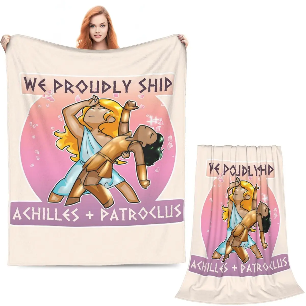 Achilles + Patroclus Blanket Soft Warm Flannel Throw Blanket Plush for Bed Living room Picnic Travel Home Couch