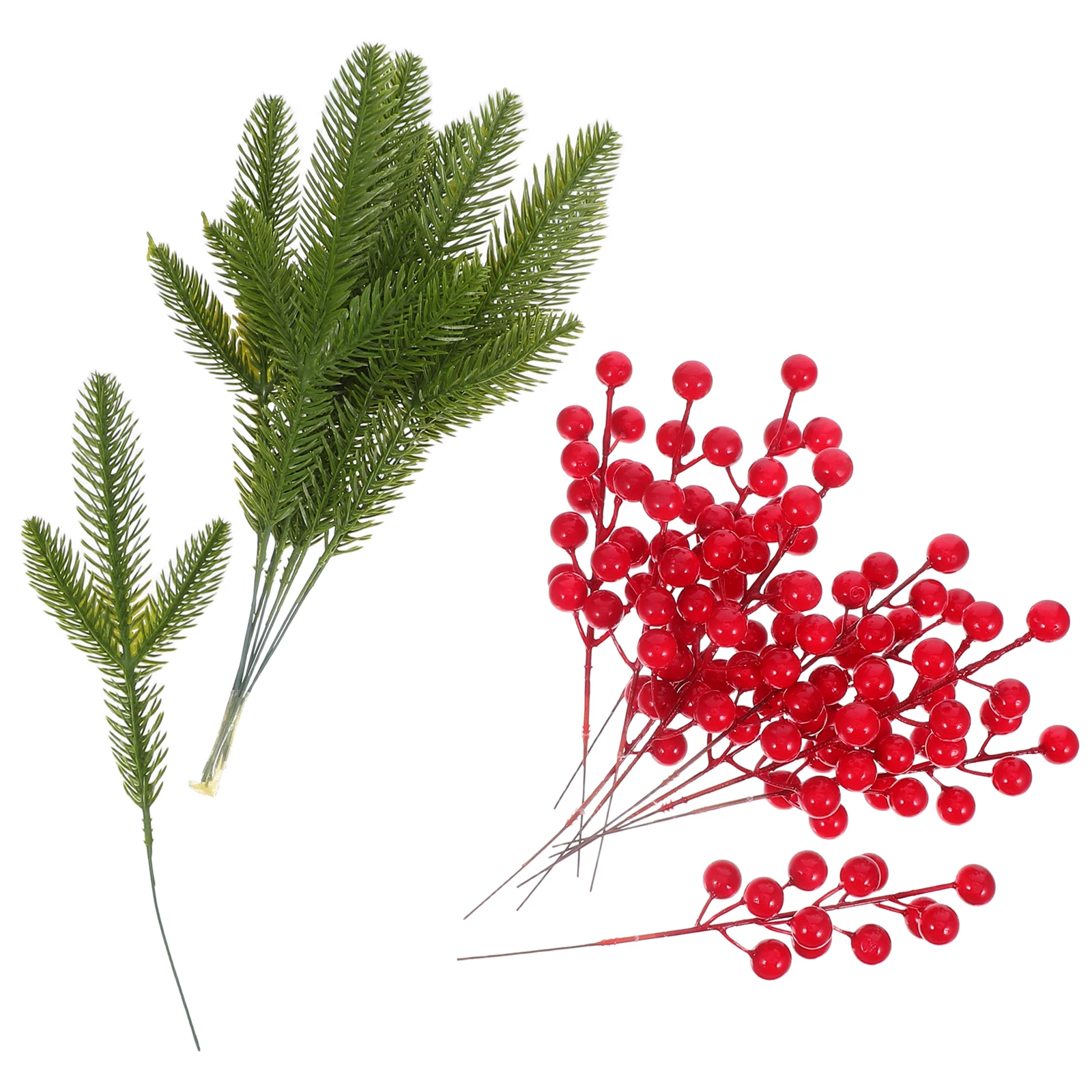 

20pcs Fake Red Berry Picks Artificial Red Berries Stems Realistic Festive Holiday Decor Christmas Tree New Year Home Decor Faux