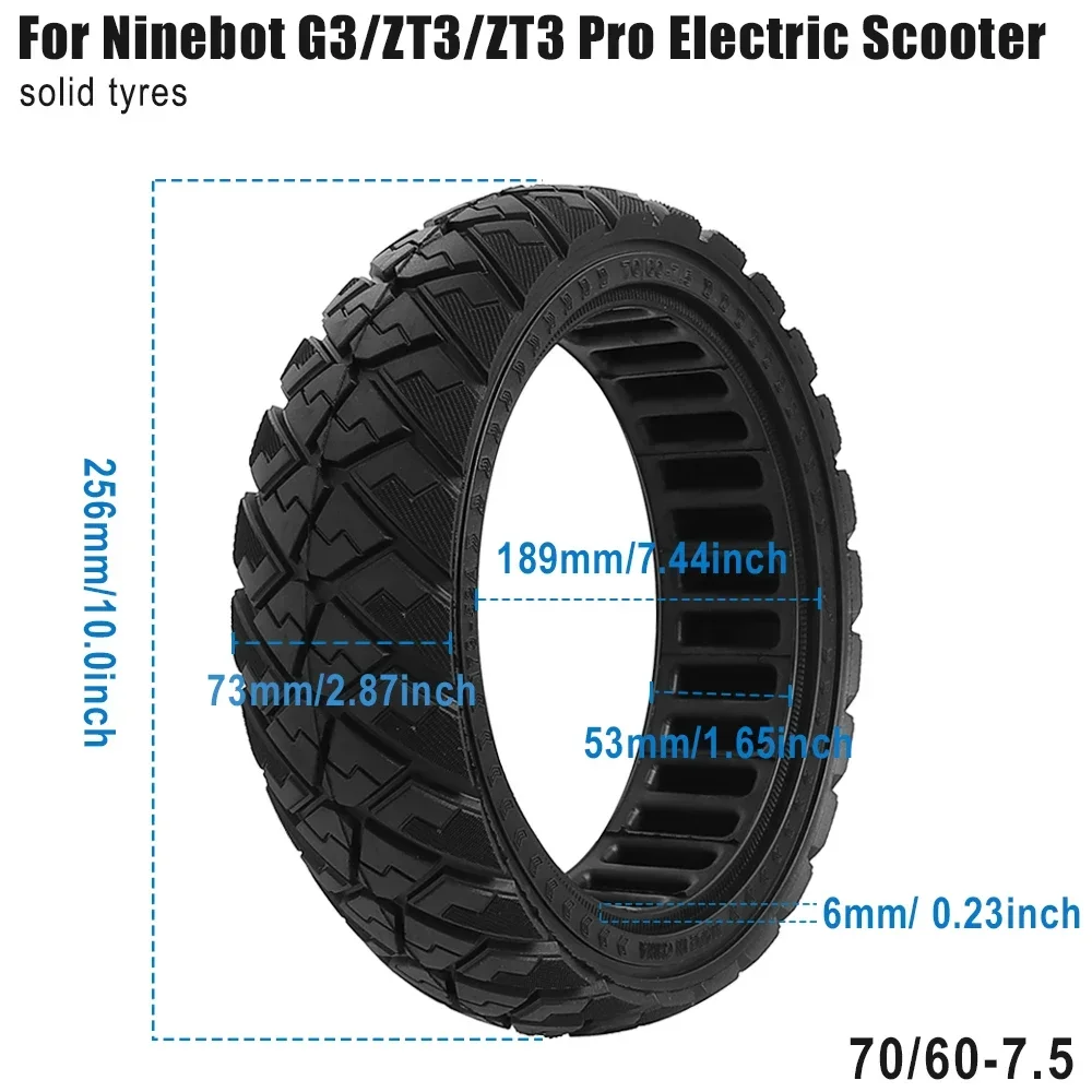 70/60-7,5 Offroad Nicht-Pneumatik für Ninebot G3 / ZT3 / ZT3Pro Elektroroller Vollreifen Anti-Rutsch-Räder Ersatzteile – Detail 1