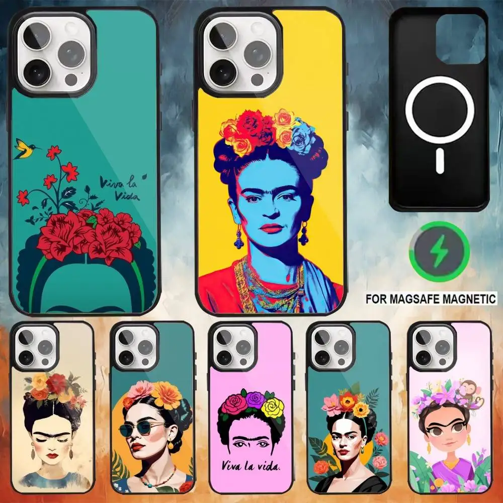 

F-Frida-s K-Kahlo-g Art Phone Case For iPhone17,16,15,14,13,12,11 Plus,Pro Max Magnetic For Magsafe Wireless Charging