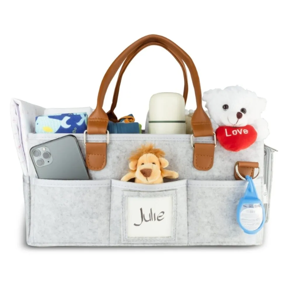 

New Felt Diaper Storage Bag Portable Large Pocket Mommy Bag Large Capacity Nursery Organizer Nursery