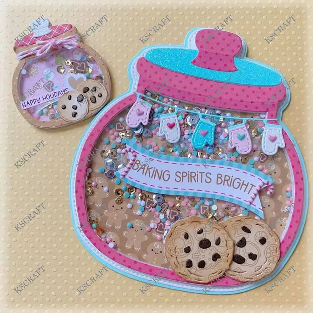 KSCRAFT Cookie Jar Mini Album Cutting Dies Stencils for DIY Scrapbooking Decorative Embossing DIY Paper Cards