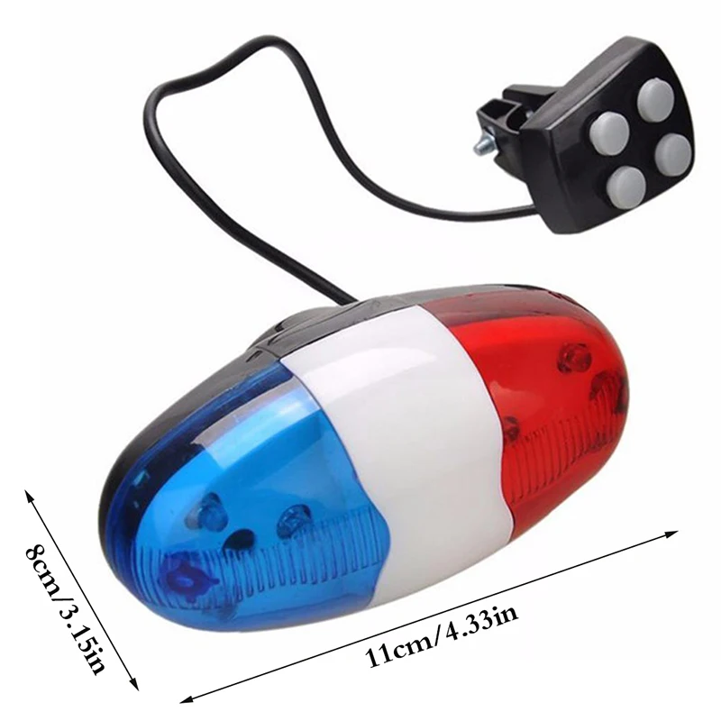 1PC 4 Tone Sounds Bicycles Bell Police Car Light Electronic Horn Siren for Kid Children Bike Scooter Cycling Lamp Accessories