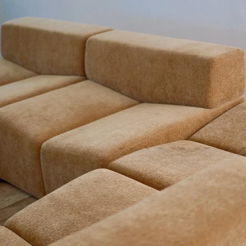 Cream retro old money wind small apartment bamboo chenille single module combination living room sofa
