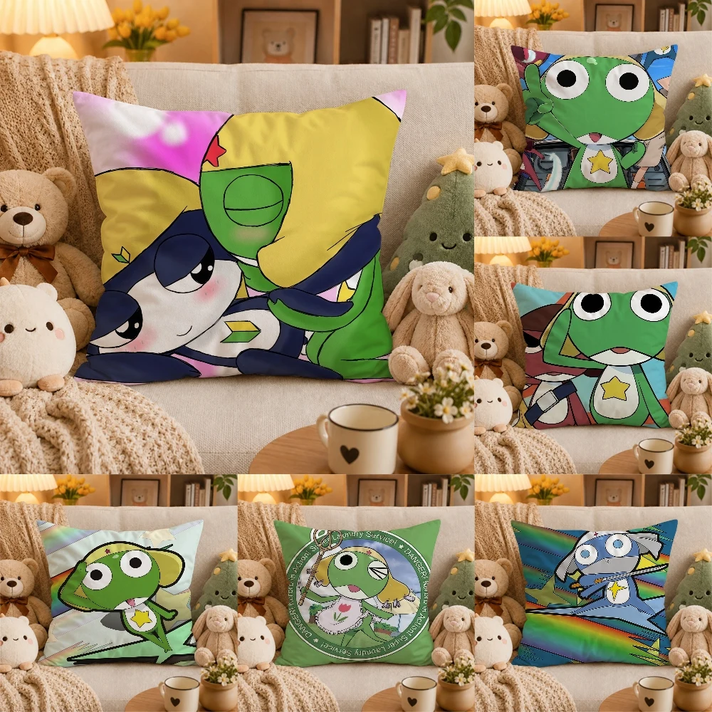Anime Sergeant  K-Keroro Pillow Case Plush Pillow Cases Home Decoration Pillow Cover for Sofa Bed Chair Living Room