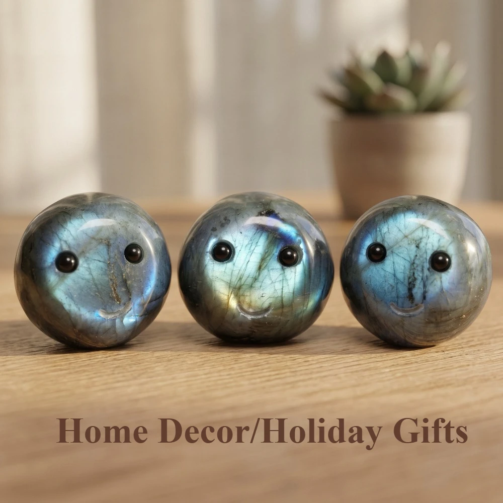 Natural Labradorite Stone Carving, Lovely Crystal Stone Ornament, Home Decor, Desk Stone Pet Oranment, Holiday Gifts, Collection