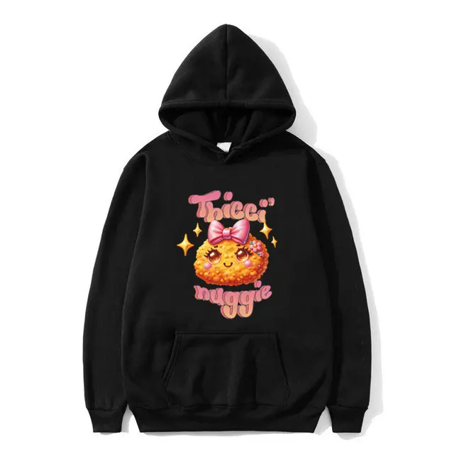 

Cute Thicci' Nuggie Graphic Hoodie Men Women's Funny Chicken Nuggets Print Tracksuit Male Fashion Causal Oversized Sweatshirt