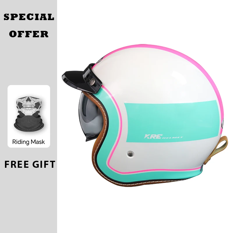 

Four Seasons SOMAN Open Face Motorcycle Helmets Safety DOT Certification Jet Helmet For Adult Men Women 3/4 Open Half Helmet