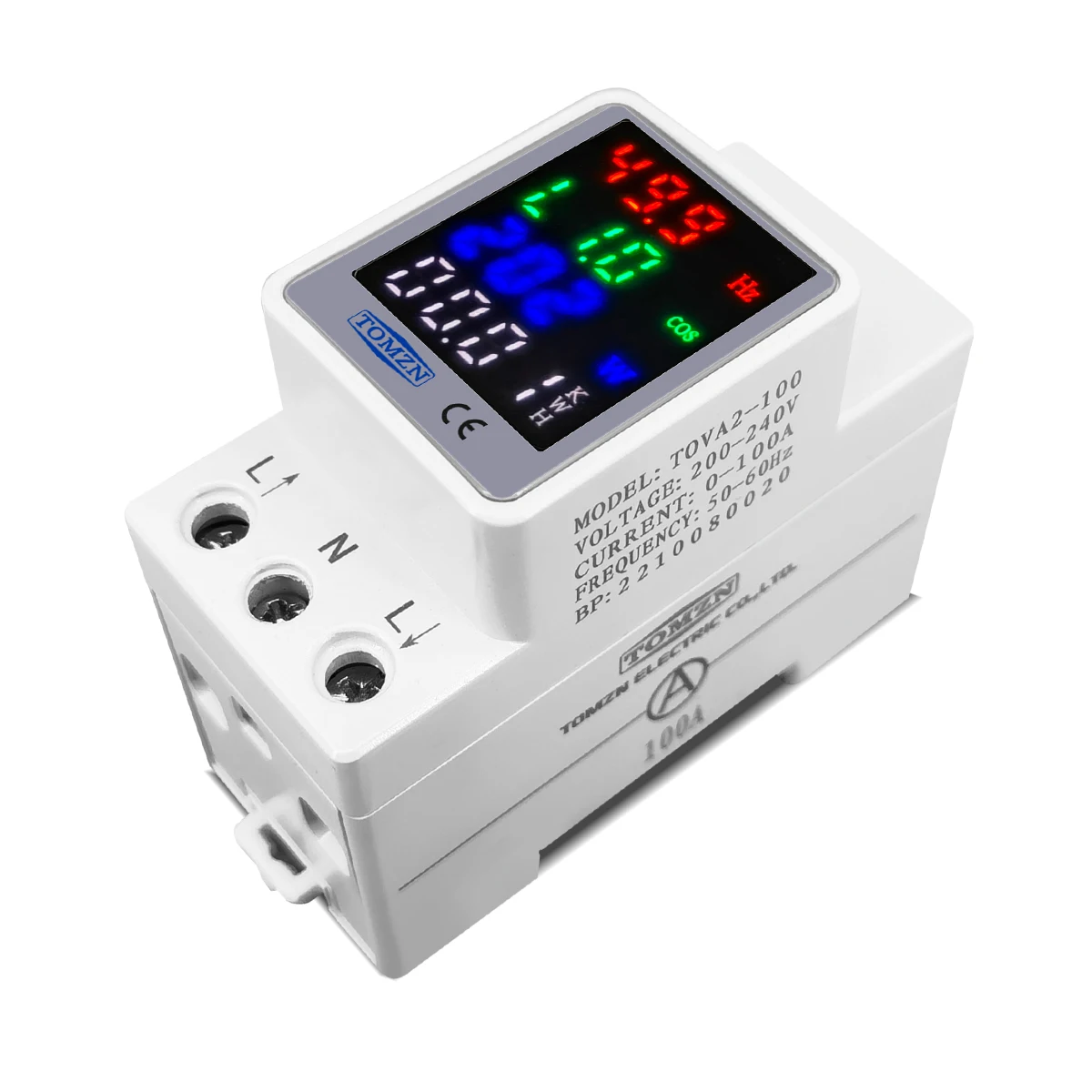 4IN1 TOMZN AC 110V 220V 100A Voltage Current KWH Electric energy monitor meter VOLT AMP voltmeter ammeter Wattmeter din rail