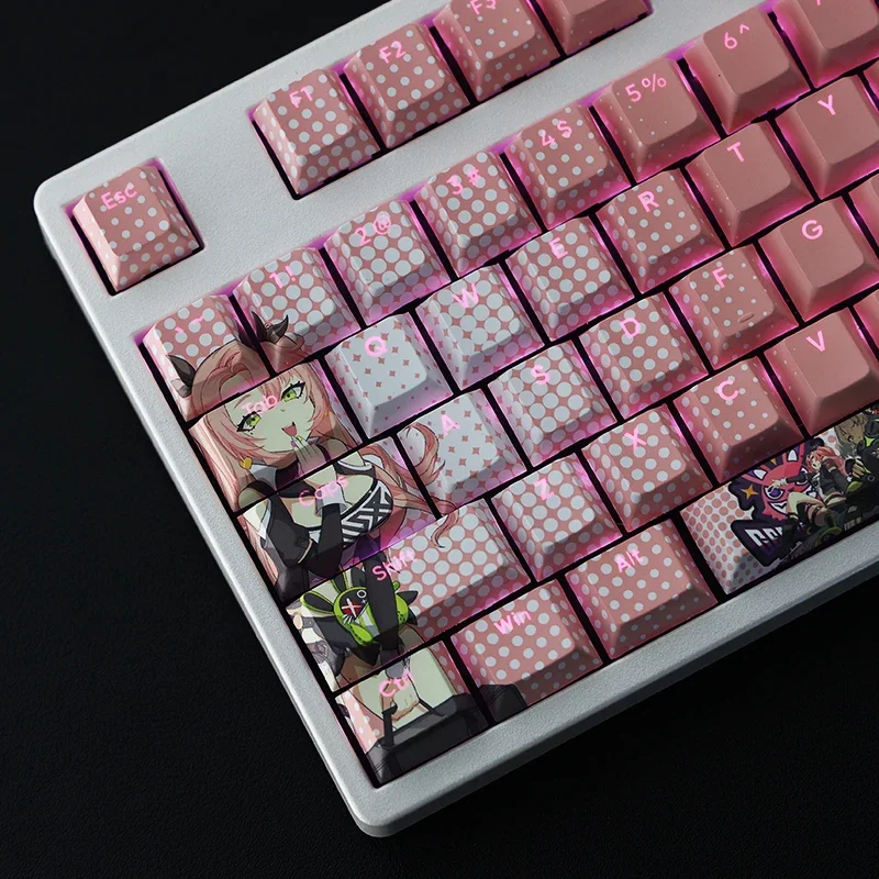 108 Keys/Set Zenless Zone Zero Nicole Demara PBT Keycaps Anime Game Girl Key Caps Cherry Height for DIY Mechanical Keyboards