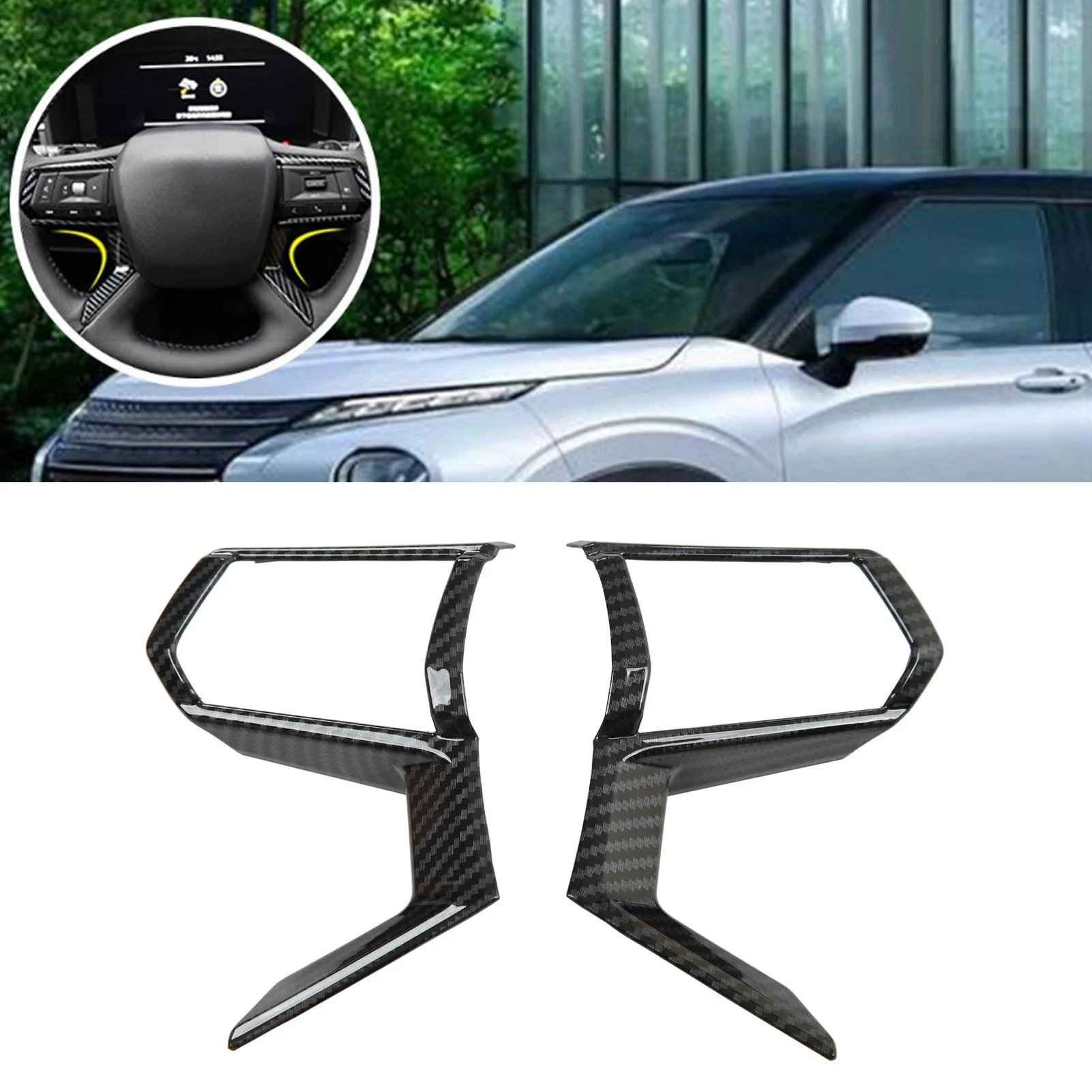 

2 шт., декоративная рамка для рулевого колеса, замена накладки для Mitsubishi Outlander 2023