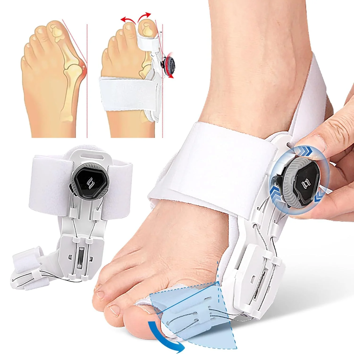 Upgraded Bunion Corrector For Women & Men, Adjustable Knob Bunion Splint, For Bunion Relief, Orthopedic Toe Straightener With No