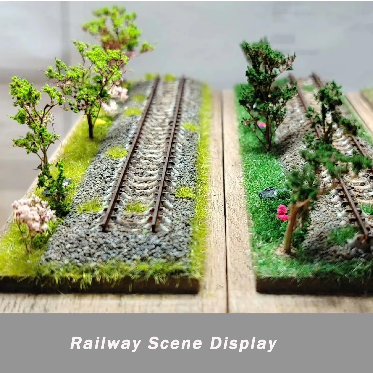 Boîte de présentation de paysage de train l'inventaire à l'échelle N, disposition de chemin de fer, scène et bâtiment, différentes saisons