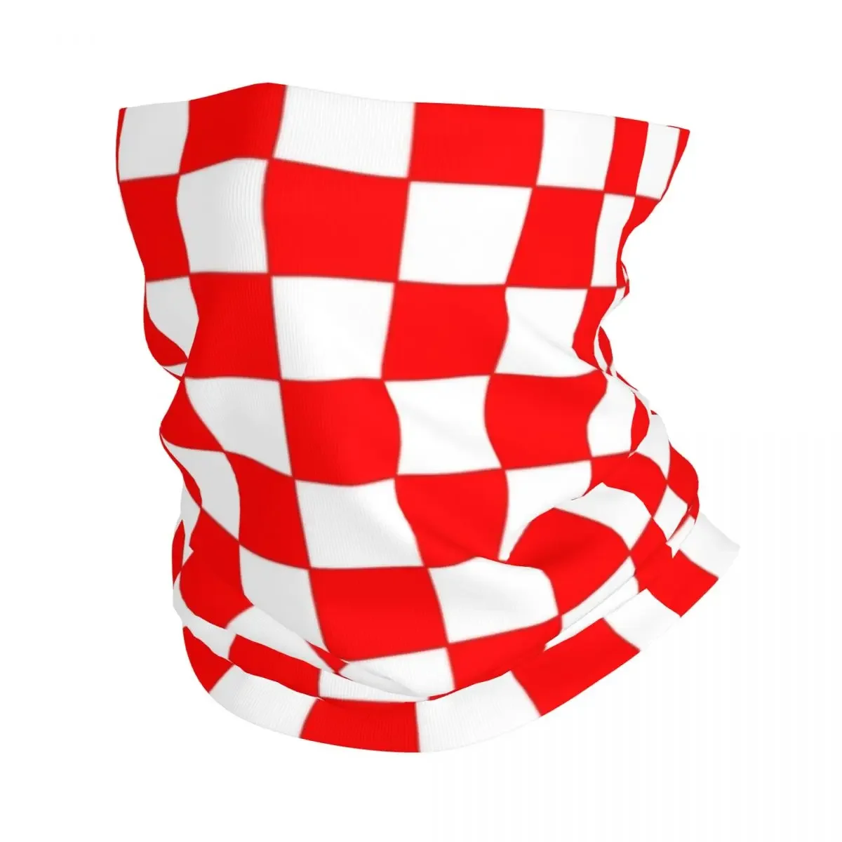 Custom Checkerboard Colorful Geometric Plaid Bandana Winter Neck Warmer Women Windproof Wrap Face Scarf Hiking Gaiter Headband