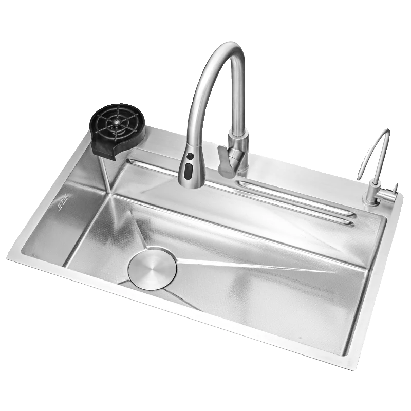 

Утолщенная мойка из нержавеющей стали SUS304 с рельефной поверхностью (4 мм), кухонная мойка под столешницу.