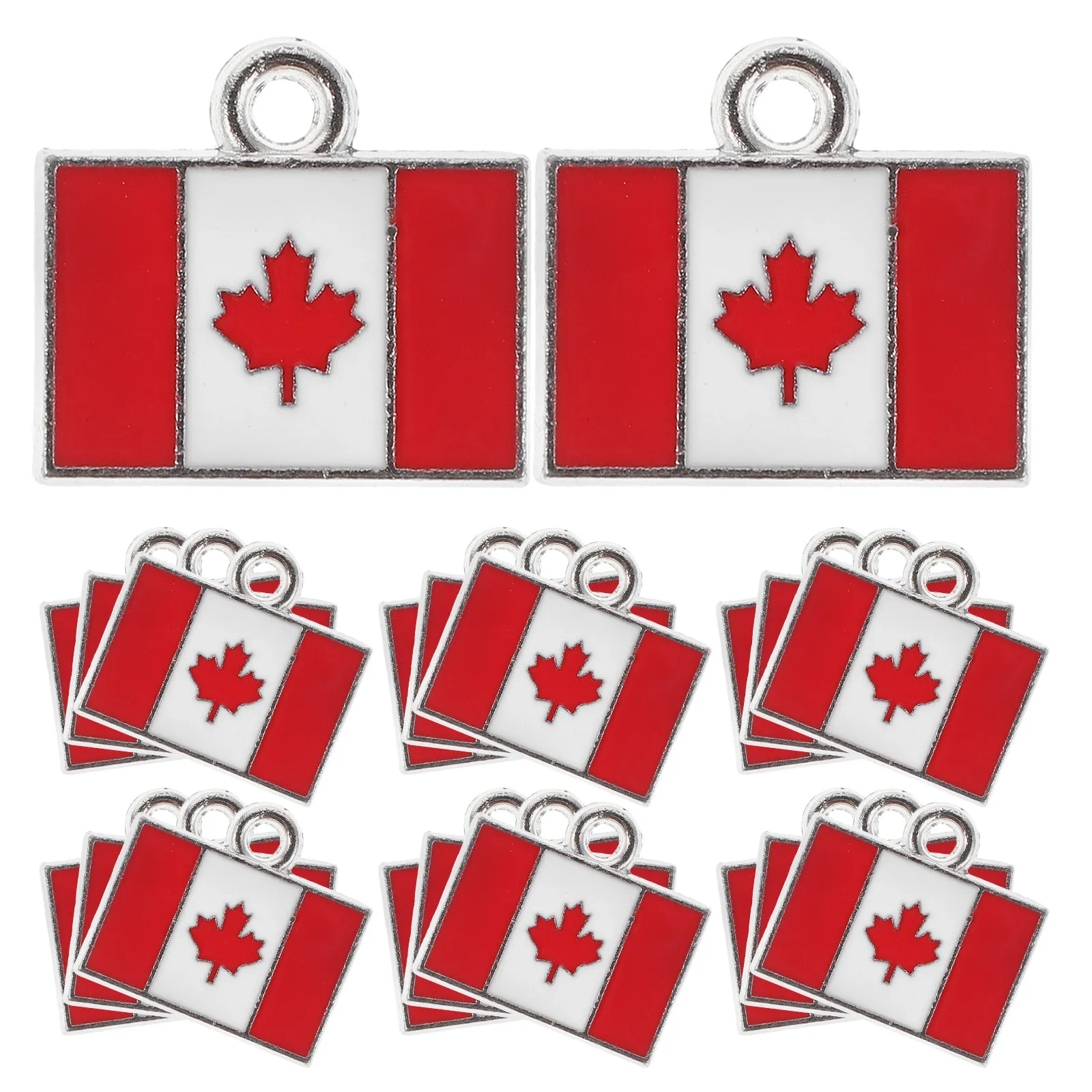 

20Pcs Canada Flag Pendant Charms Drip Oil Metal Jewelry Making Charms Canadian Bracelet Necklace DIY Earrings Craft Supplies