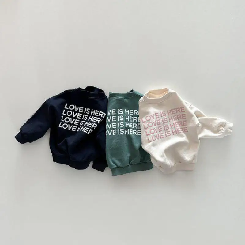 

2024 Autumn Children Clothes Girl Boy Letter Print Hoodie Baby Long Sleeve Casual Tops All-match Fashion Kids Cotton Sweatshirt