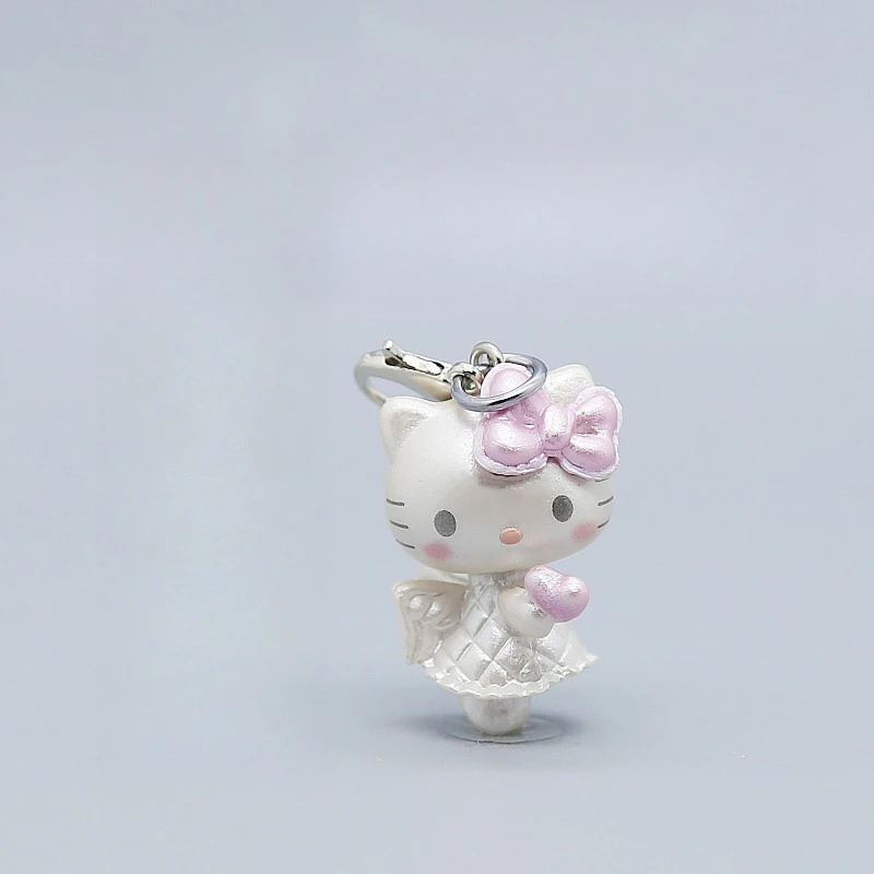 Hello Kitty Keychain Pendant Kawaii Anime Toy Desktop Decoration Bag Zipper Phone Chain Lace Decoration Girl Student Wholesale view 2
