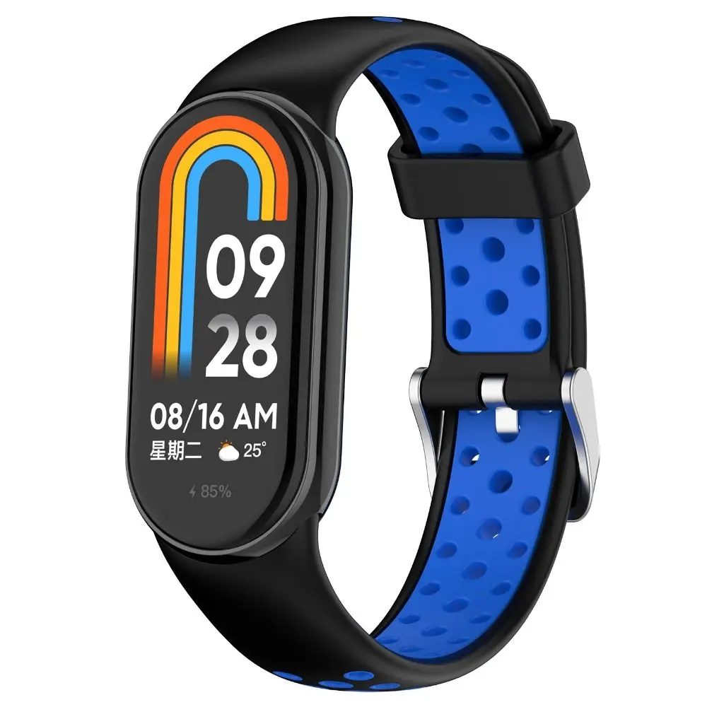 Silicone Strap For Xiaomi Band 8 Replacement Watchband Two-Color Breathable Bracelet Smartwatch Accessories for Xiaomi Mi Band 8