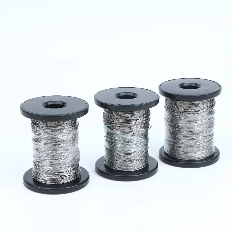 304 Stainless Steel Wire Rope Kit with Aluminum Crimps 30/50/100M Durable for Indoor Stair Railing Cable Balustrade Use