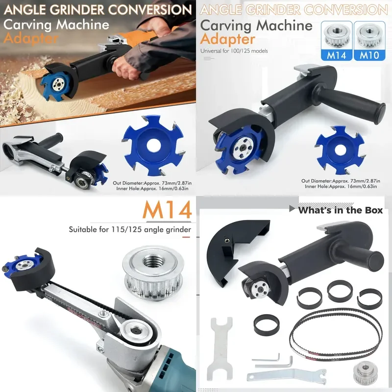 For M10 M14 Angle Grinder Conversion Kit Engraving Machine Hole Groove Slotting Sculpture Woodworking Tools Accessories