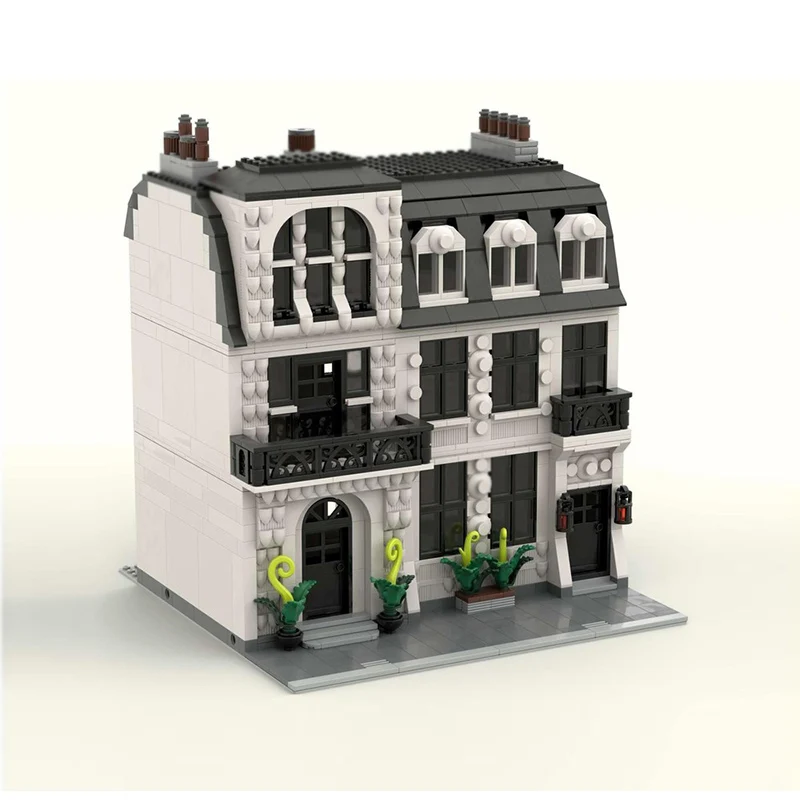 Stadt Street View Modell MOC Bausteine Drei-Story Wohnung Modulare Technologie Kinder Urlaub Geschenke Montieren Spielzeug Anzug