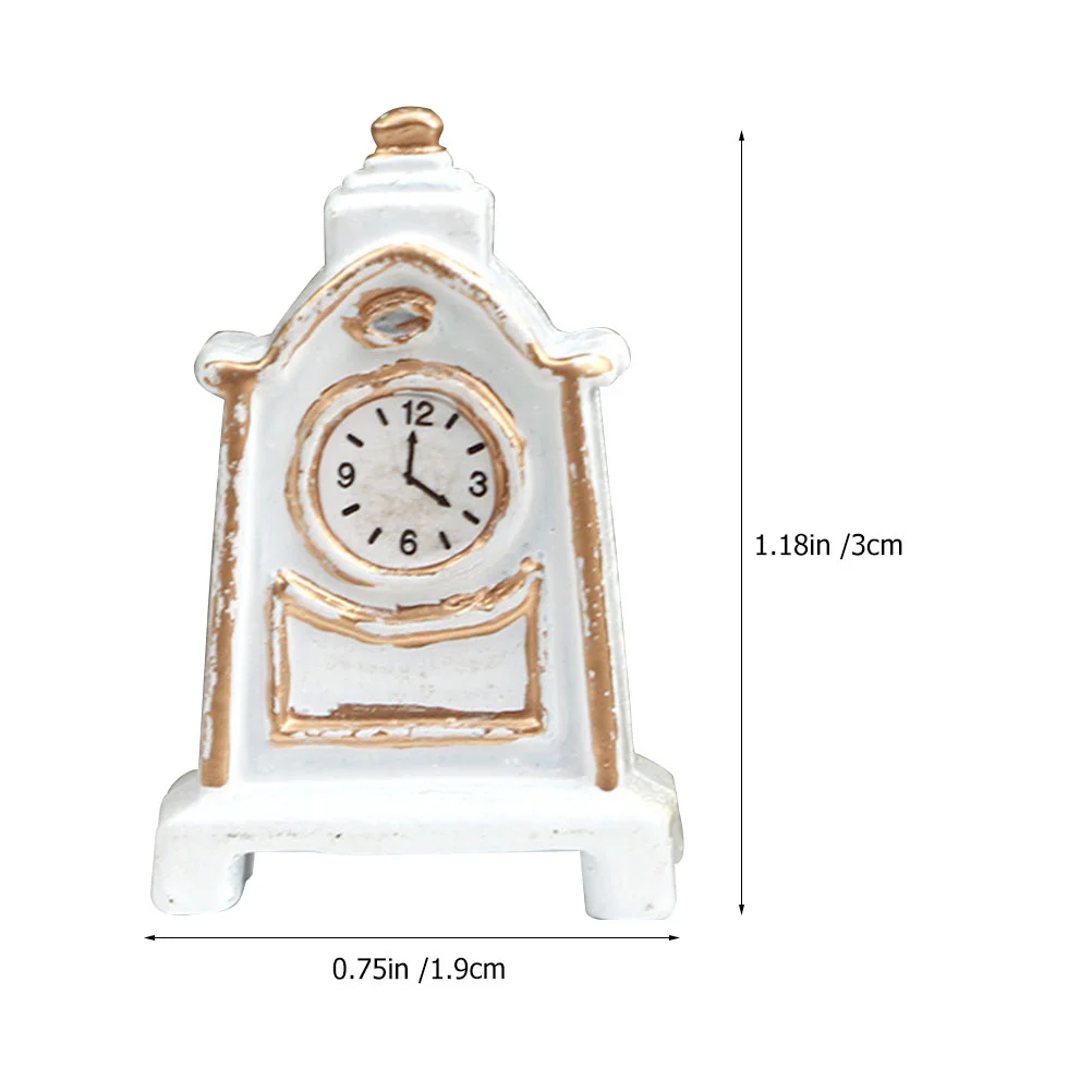 Analoge Uhr Möbel Miniatur Tisch Winzige Ornament Kinder Geschenk Baby Spielzeug Haushalt Schreibtisch Dekor Legierung Pendel Retro