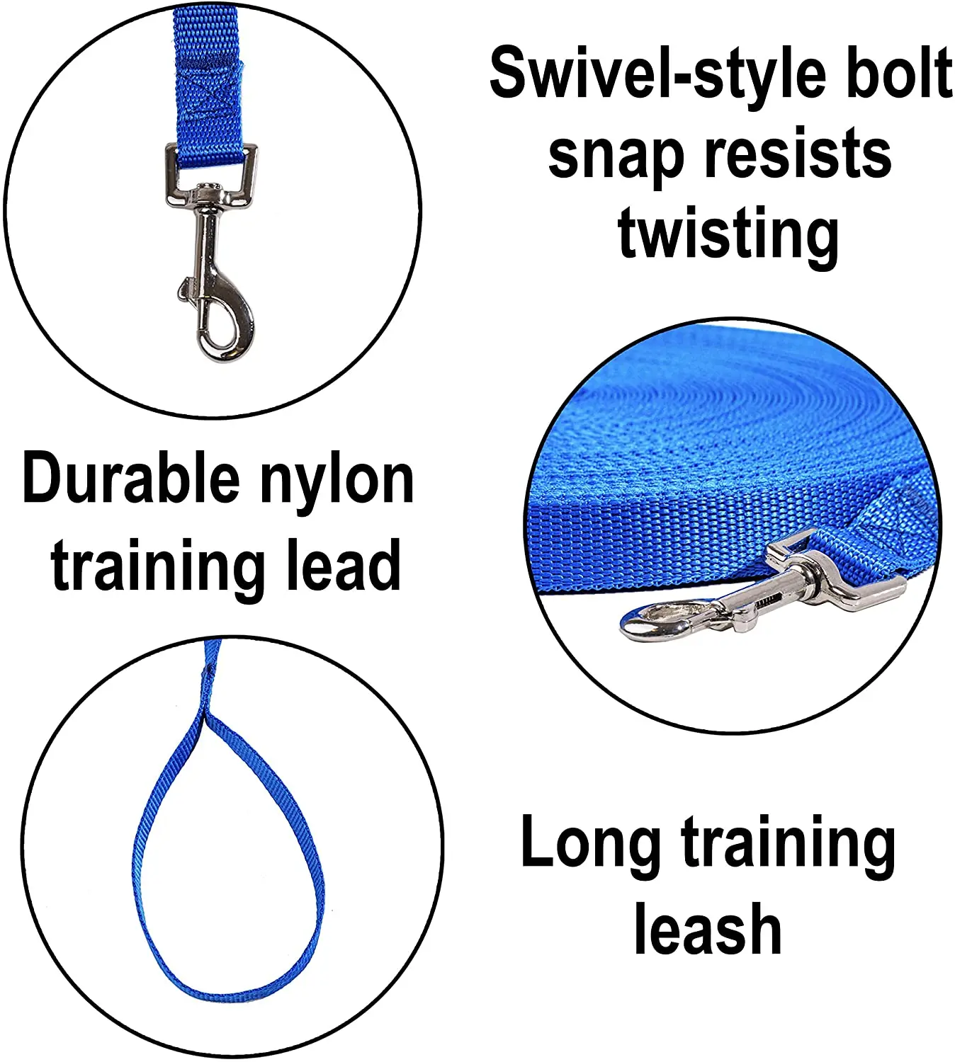 Pet Leash 3M 6M 10M 20M 50M Dog Puppy Obedience Recall Training Agility Lead Training Leash for Training Play Camping Backyard