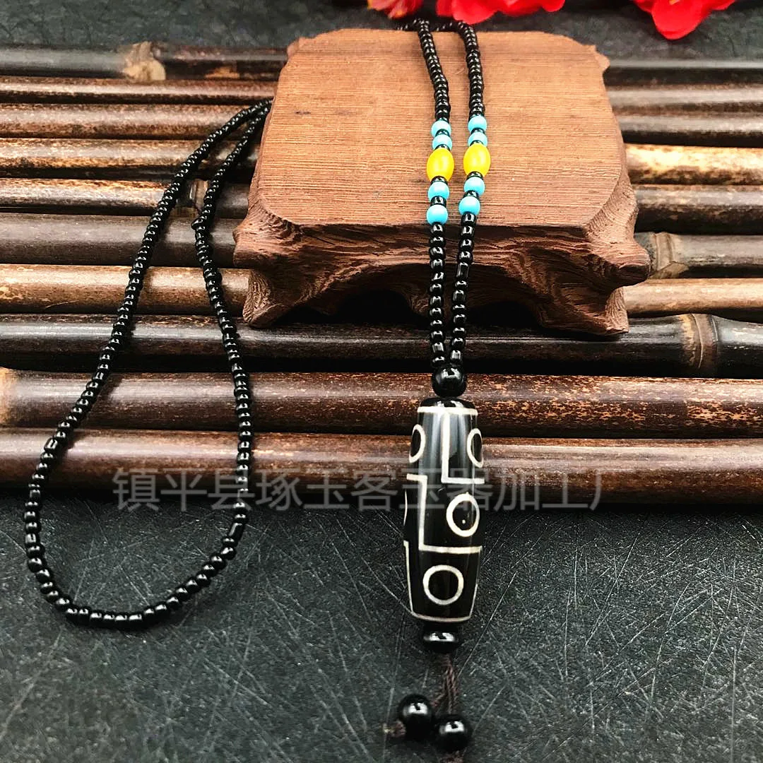 

Agate Nine Eye Bead Pendant Woolen Chain DIY Jewelry Bracelet Pendant