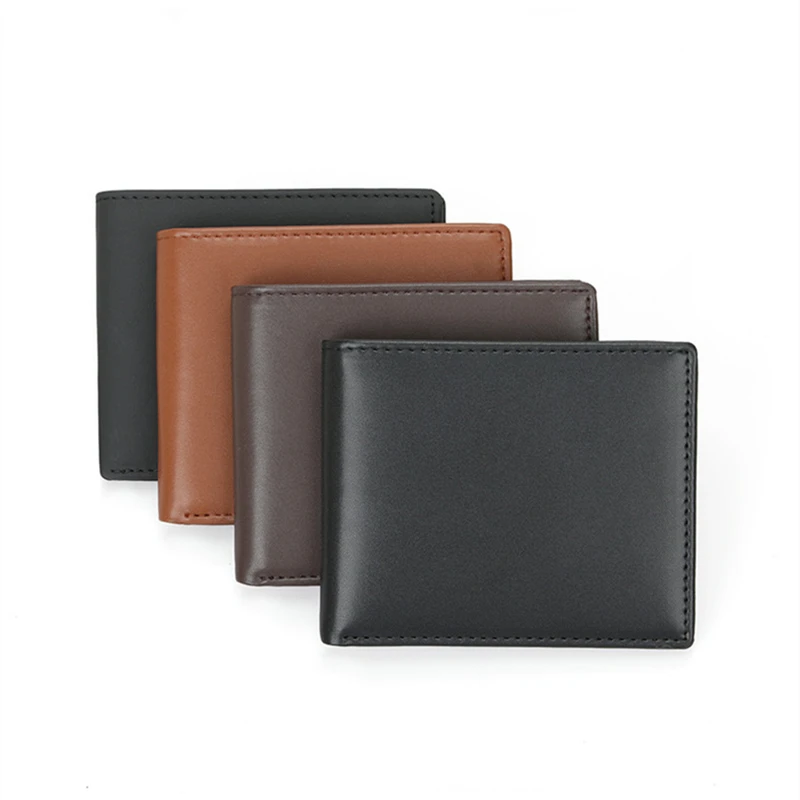 

Genuine Leather Men's Wallet RFID Anti-theft Multi-color Short Wallet Credit Card Slot Cash Holder Thin Money Wallets