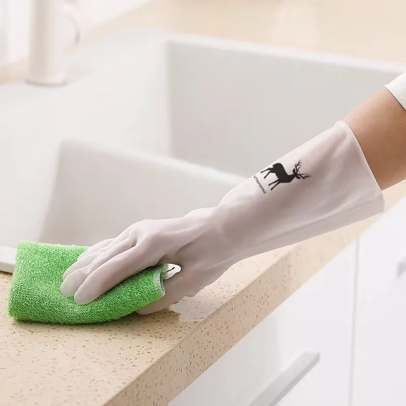 Waterproof Cleaning Gloves Kitchen Cleaning Latex Gloves Laundry Dishwashing Gloves Housework Wear Resistant Rubber Gloves