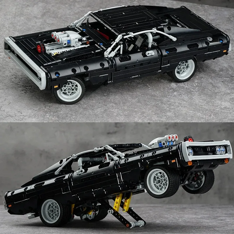 1077PCS Technical Dom's Racing Sport Car Building Blocks Assemble Bricks Vehicle Toys in Movie Fast Furious Gift For Adult Teens view 3