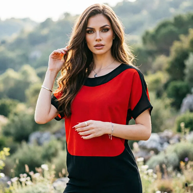 

Fashion Short Sleeve Loose Blouse 2026 Women O Neck Blouse Shirt Casual Simple Women Shirts Office Basic Womens Tops and Blouses