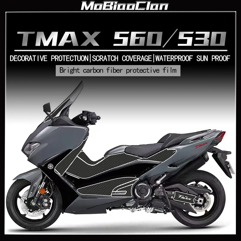 Voor Yamaha TMAX 560 TMAX 530 2021 Motorfiets Koolstofvezel Decoratie Beschermende Stickers Kits Motor Plastic Gebied