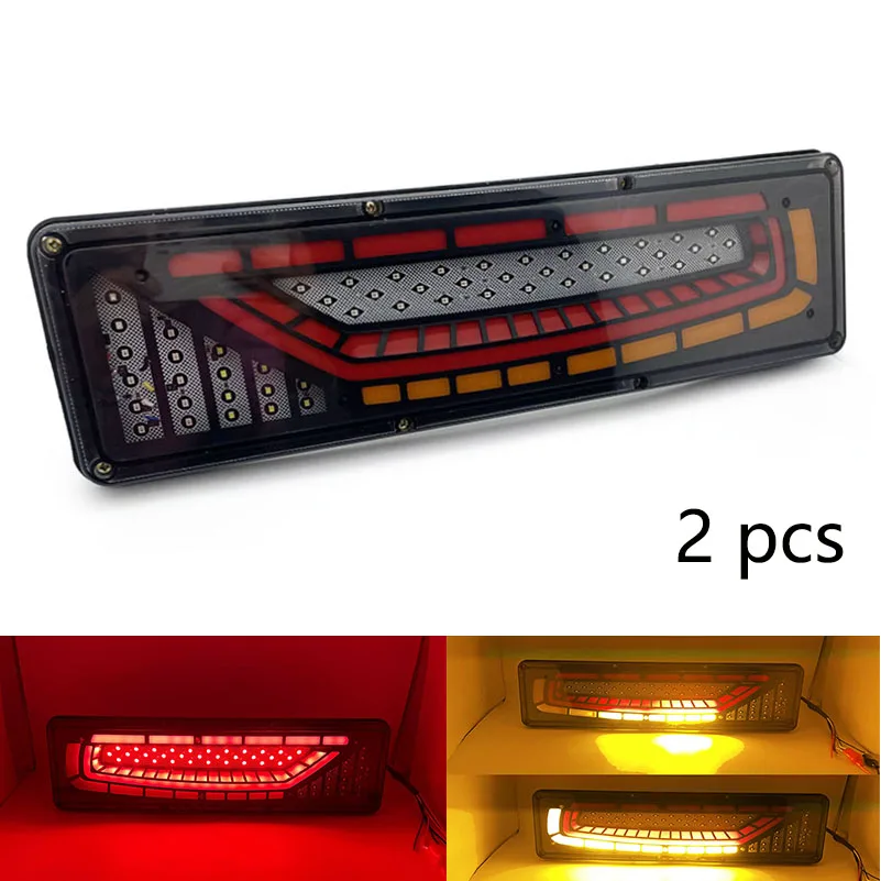 

2X 12V/24v Dynamic LED Car Truck Tail Light Rear Lamp Stop Reverse Safety Indicator Fog Lights for Trailer Truck Car Taillights.