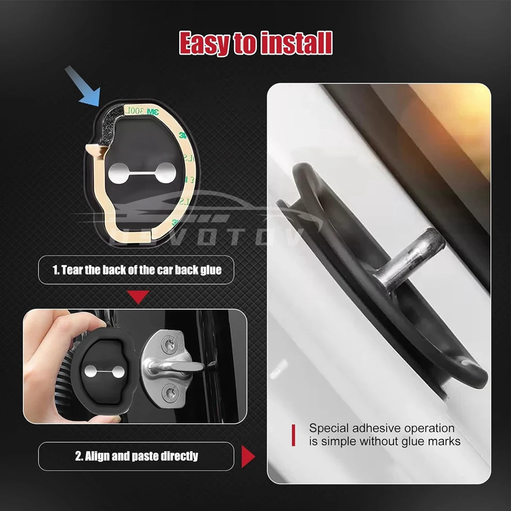 4pcs Soft Door Lock Cover per Tesla Model Y 3 Highland Car Door cuscino smorzante muto accessori protettivi in Silicone antigraffio