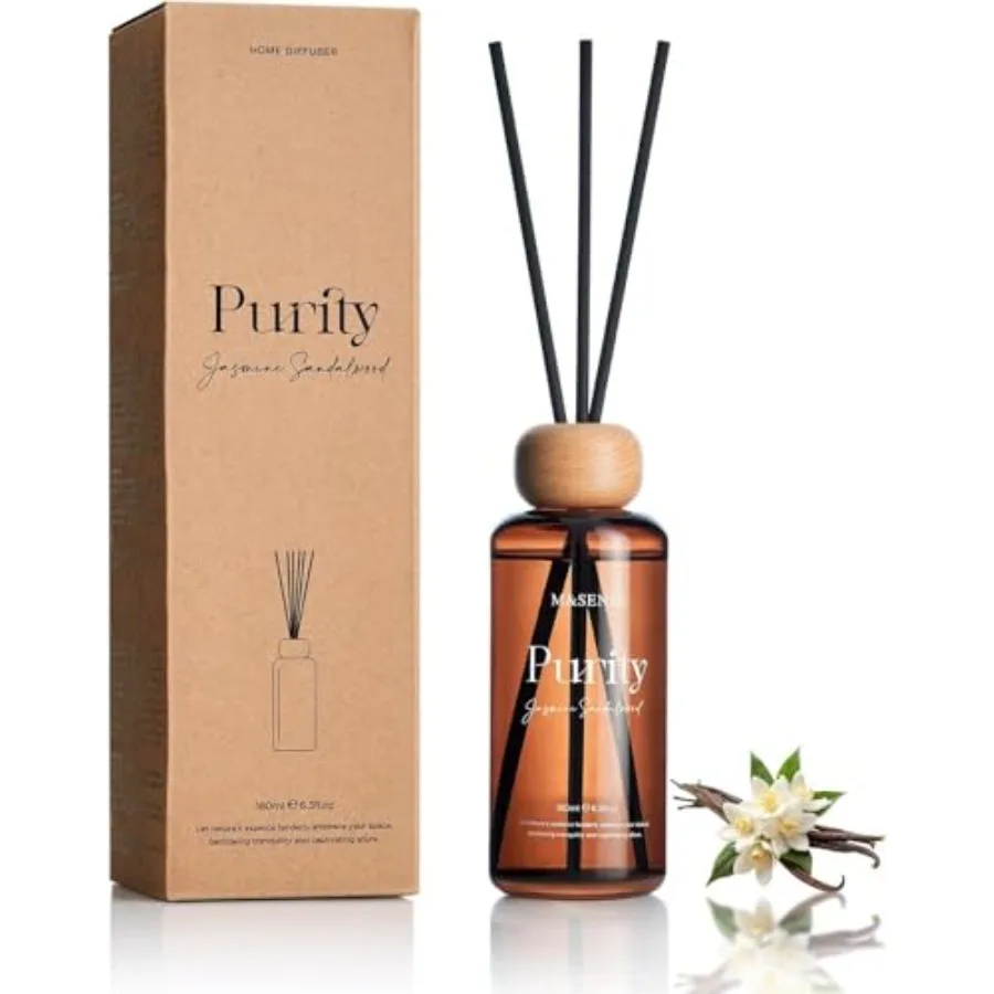 

Reed Diffuser Set, Scented 6.3 fl oz Natural ential Oil Diffusers with Sticks, Non-Toxic Organic Air Freshener, Long-Lasting Fr