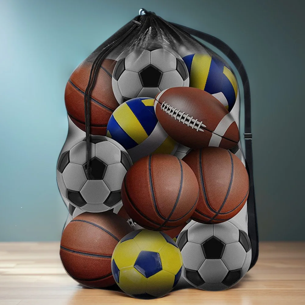 Extra Large Sports Ball Bag Mesh Soccer Ball Net Bag Sport Equipment Storage Bag for Basketball Football Soccer Volleyball