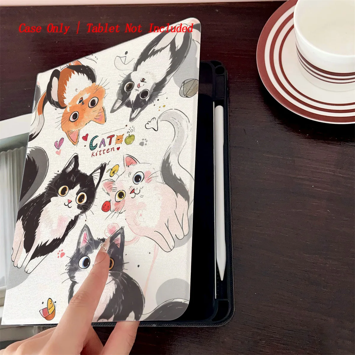 حافظة آيباد بتصميم قطط ملونة مختلفة لطيفة وحديثة لعام 2025 لجهاز ابل ايباد 10.2 بوصة اير 4 برو 11 ميني 5 غطاء مزخرف متين #3