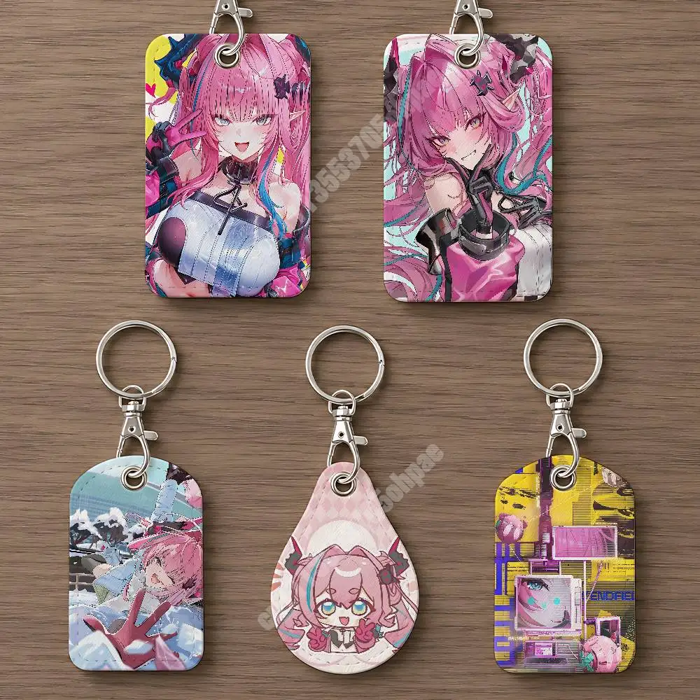 Arknights Endfield Yvonne Leather Keychain Card Holder for Airtag & Access Cards Modern Bus Pass
