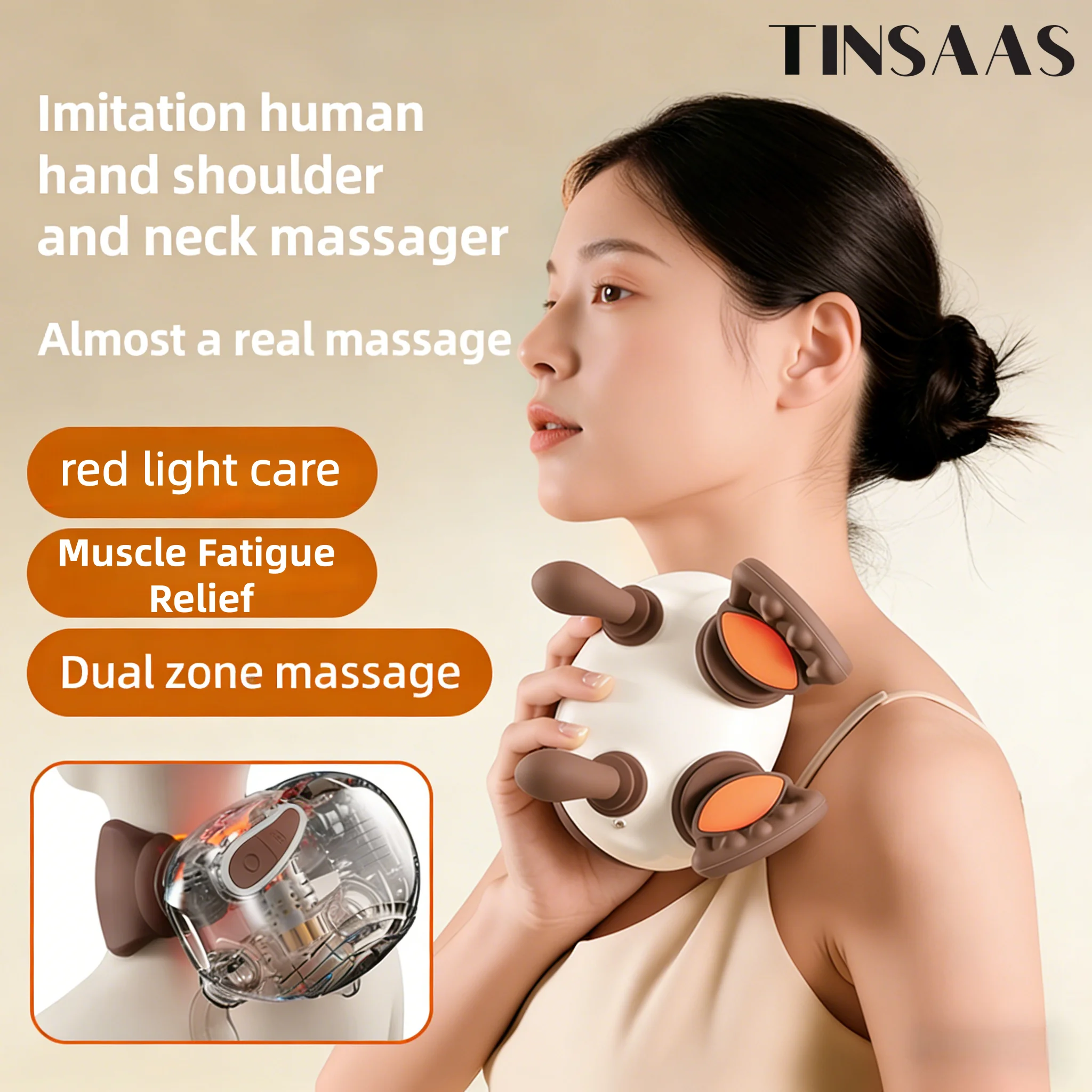 Portable Electric Neck Shoulder Cervical Massager Deep Tissue for Hand Leg Body Muscle Fatigue Relief Simulated Hand Knead