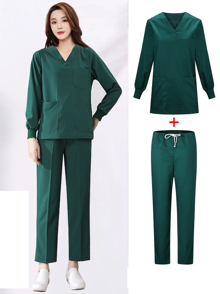 New 100% Cotton Nurse Uniform Women Scrubs Medical Uniforms Surgical Surgery Nursing Accessories Clinical Surgery Suit Workwear