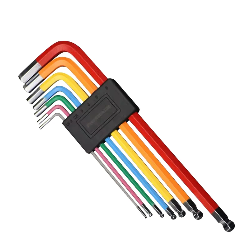 7Pcs Fahrrad Inbusschlüssel Set Bunte Hexagon Spanner Flache Kugel Öffnung Schlüssel MTB Rennrad Reparatur Tool Kit 1,5/2/2,5/3/4/5/6mm